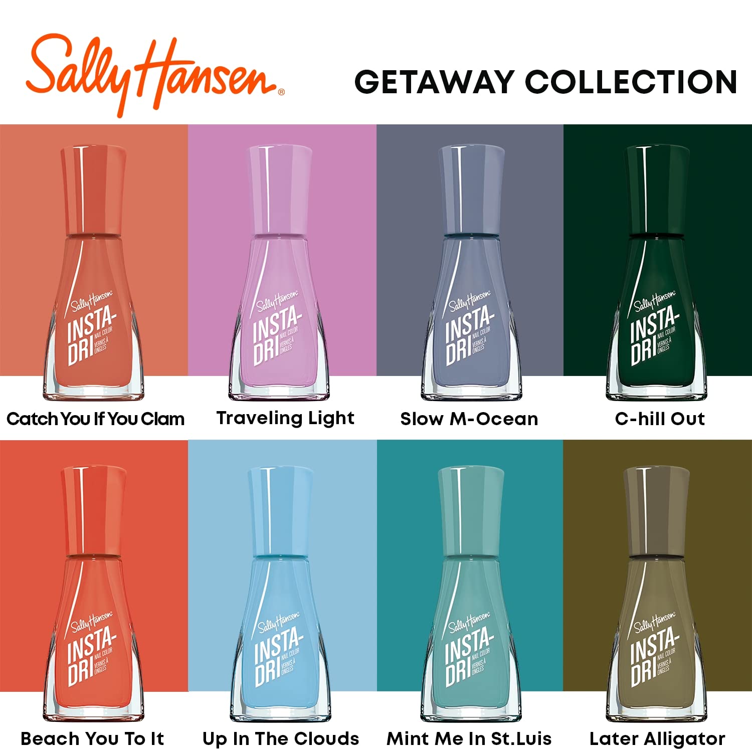 Sally Hansen Insta-Dri colección Escape the Ordinary de cremas listas para usar.