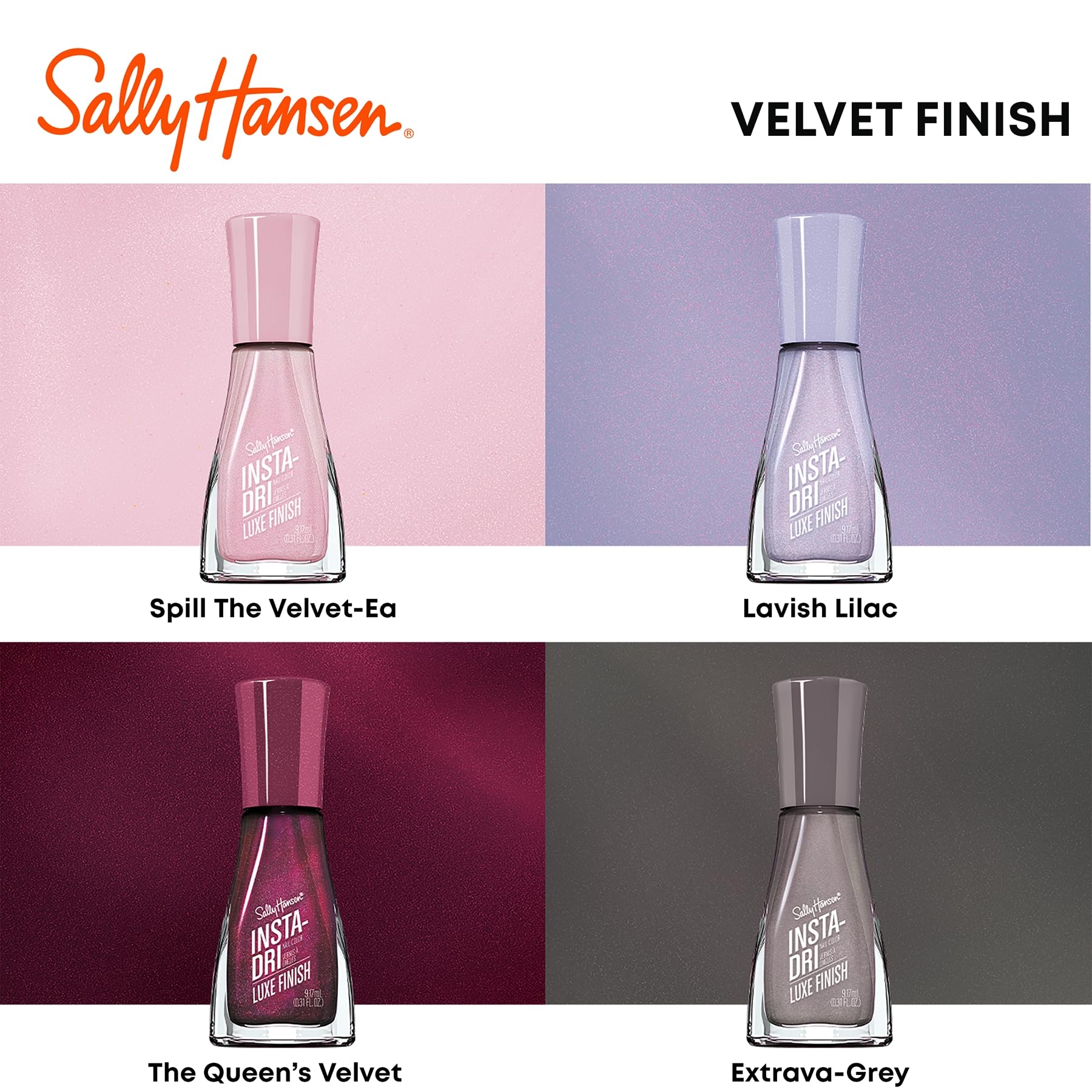 Sally Hansen Insta-Dri tono gris Extrava-grey ideal para looks sobrios.