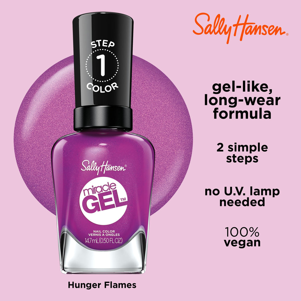 Sally Hansen Miracle Gel sin luz ultravioleta, segura para uñas en casa.