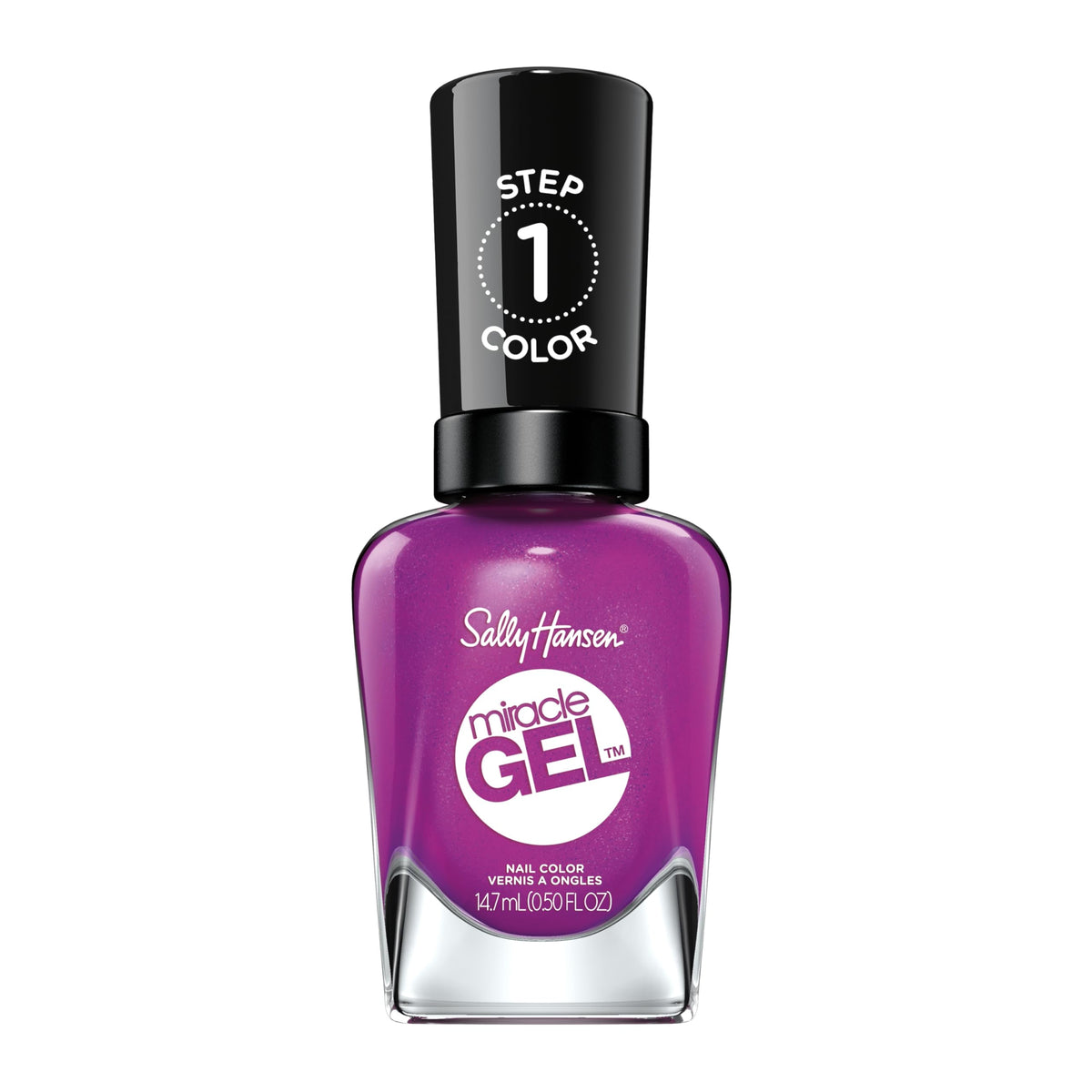 Sally Hansen Miracle Gel tono morado 529: color vibrante y acabado gel de larga duración.