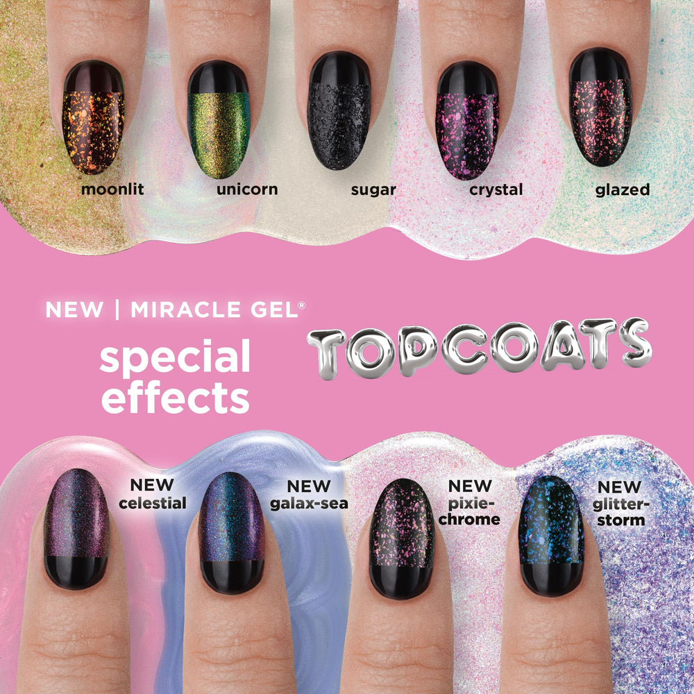 Sally Hansen Miracle Gel Unicorn Top Coat dos pasos para manicura