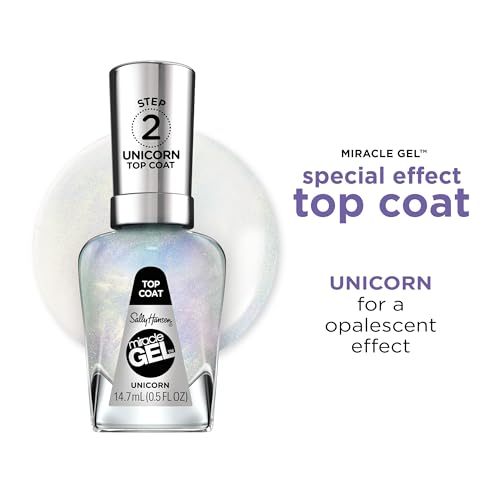 Sally Hansen Miracle Gel Unicorn Top Coat acabado brillo glitter en uñas
