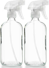 Sally's Organics botella de vidrio claro 16 onzas, ideal para limpiadores caseros reutilizables.