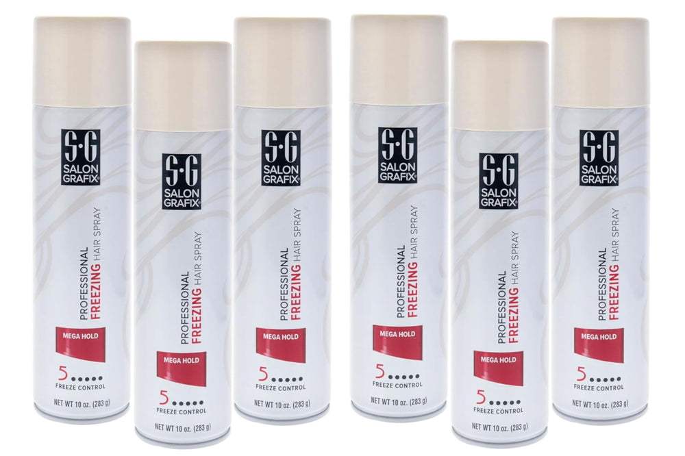 Salon Grafix Hairspray, botella 10oz, fijación mega para estilos duraderos.