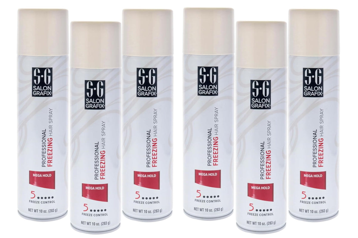 Salon Grafix Hairspray, botella 10oz, fijación mega para estilos duraderos.