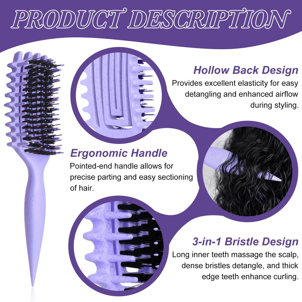 SALONKEY Cepillo con mango ergonómico para peinar rizos con comodidad.