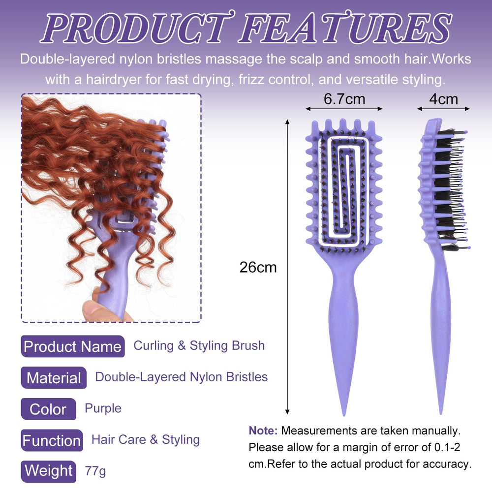 SALONKEY Cepillo desenreda rizos con cerdas flexibles para deslizamiento suave.