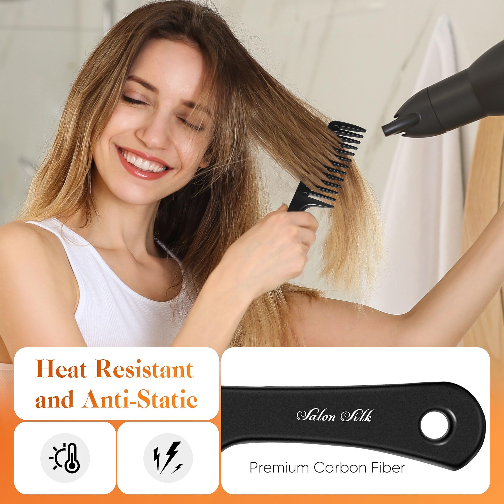 SALON SILK peine-dientes-medios: equilibrio entre desenredar y domar el cabello