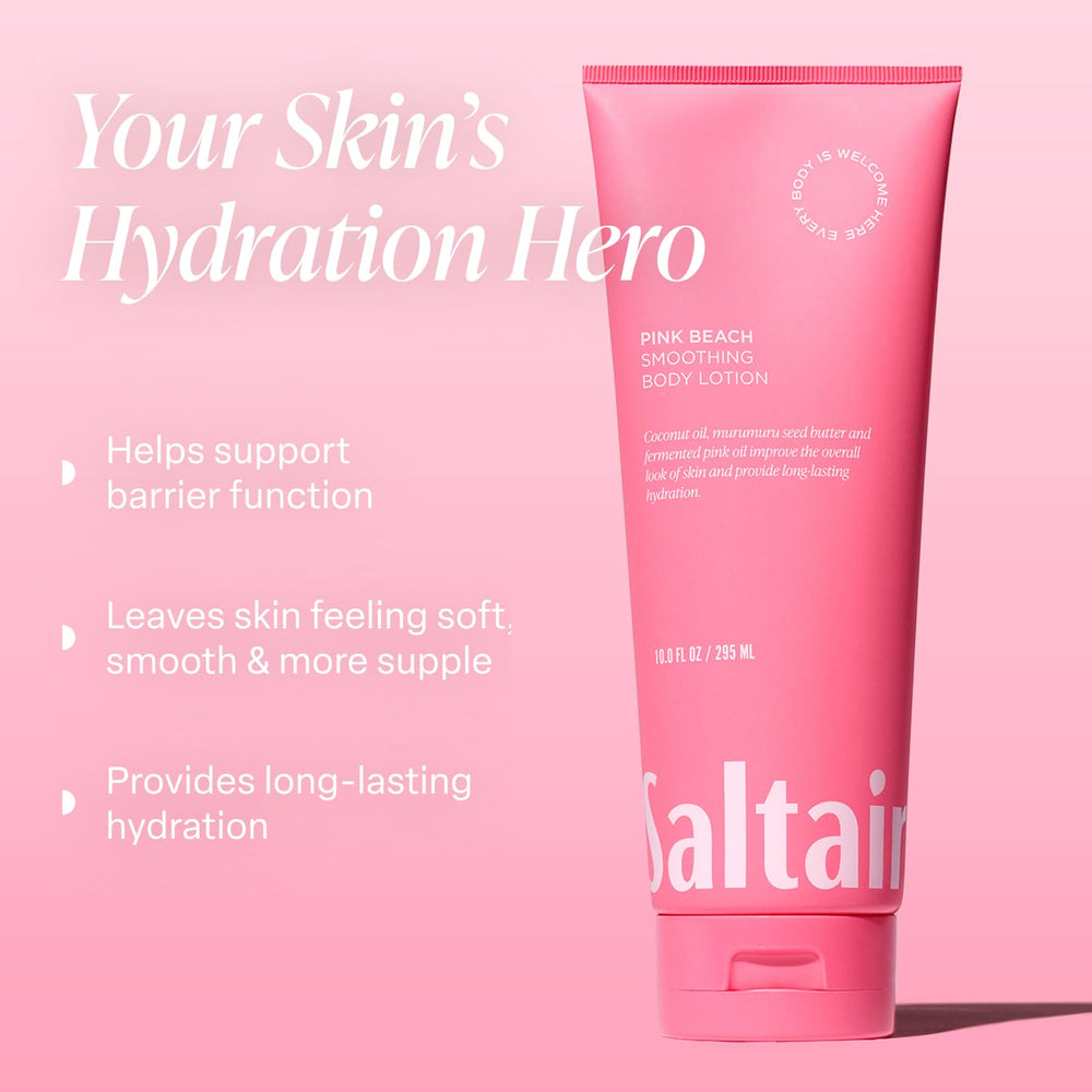 Saltair crème corps texture riche, enveloppe la peau d'une douceur nourrissante.