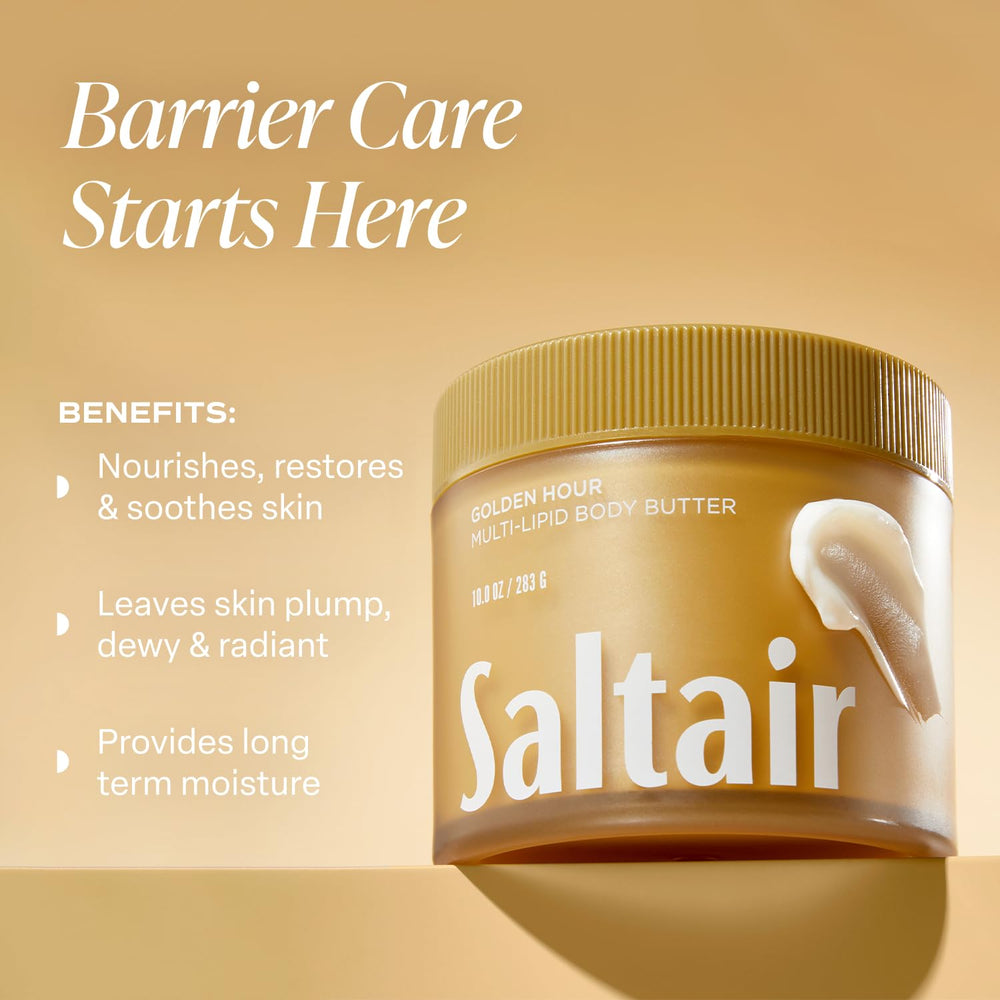 Creamy texture close-up of Saltair body butter for absorption