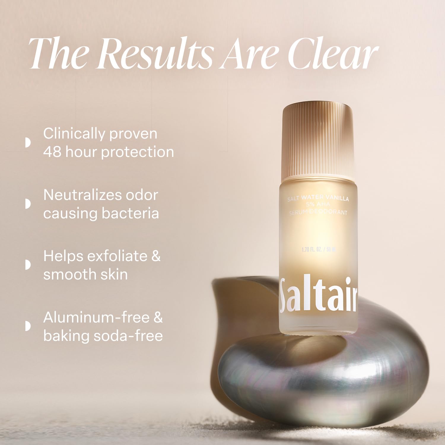 Saltair Serum Deodorant roller ball application on skin