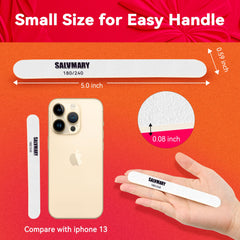 SALVMARY emery board blanco mini 5 pulgadas para acabado suave
