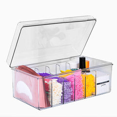 Samchilderlan organizador de extensiones de pestañas, vista frontal clara para localizar suministros rápidamente.