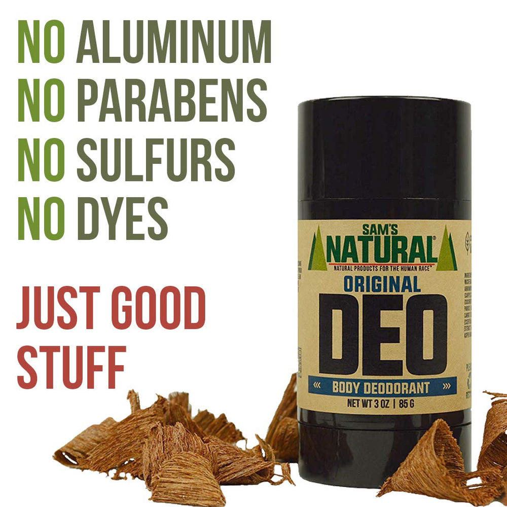 Aplicación con 1-2 deslizamientos del Desodorante Original Sam's Natural.