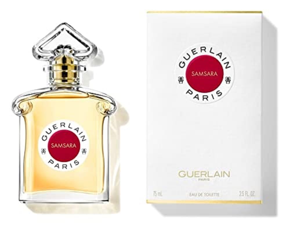 Samsara de Guerlain, botella de perfume, ideal para momentos especiales y uso diario.