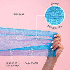 Toalla exfoliante rosa de S&T INC. con textura suave para exfoliar la piel