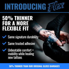 Saniderm Flex Bandage aplicada sobre la piel: adhesivo seguro para curación cómoda.