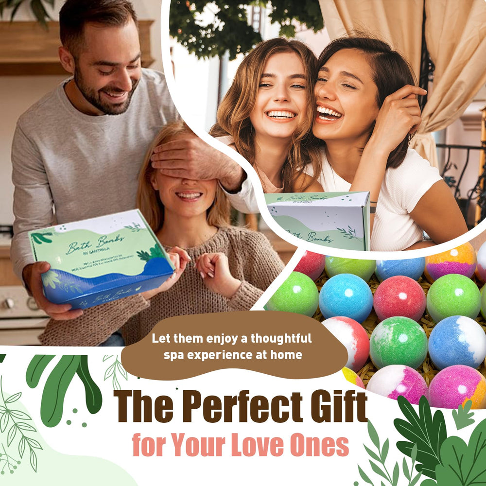 Santrela bath bombs gift set, ideal for gifting her or him.