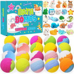 Bombas de baño Santrela con sorpresa dentro, ideales para hacer el baño más divertido.