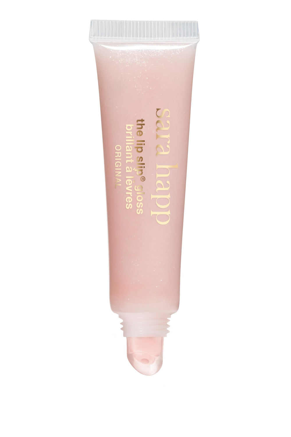 Sara Happ Lip Slip One Luxe Gloss, aroma suave a rosa vainilla para una experiencia agradable.