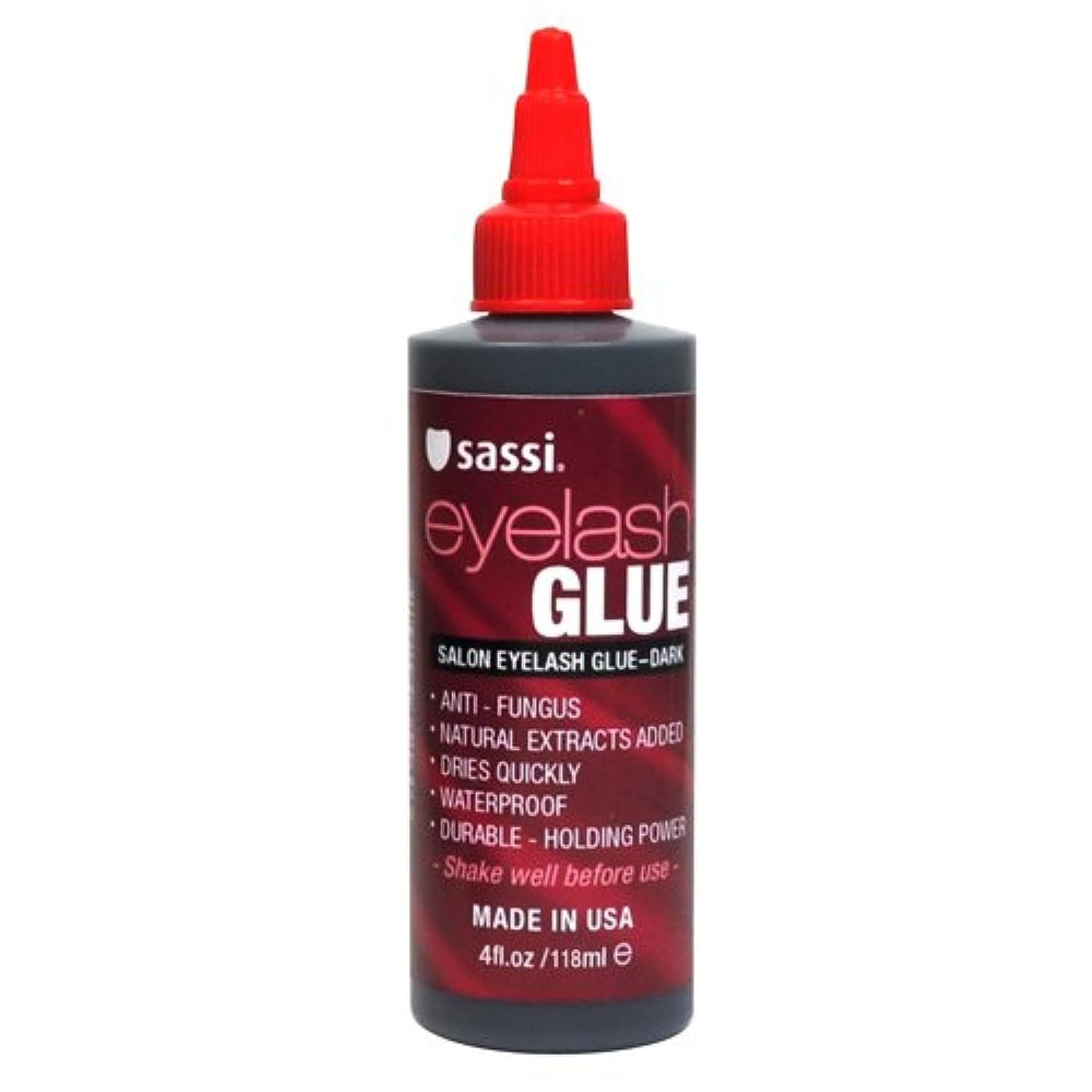 Sassi pegamento de pestañas oscuro 4oz para un agarre duradero