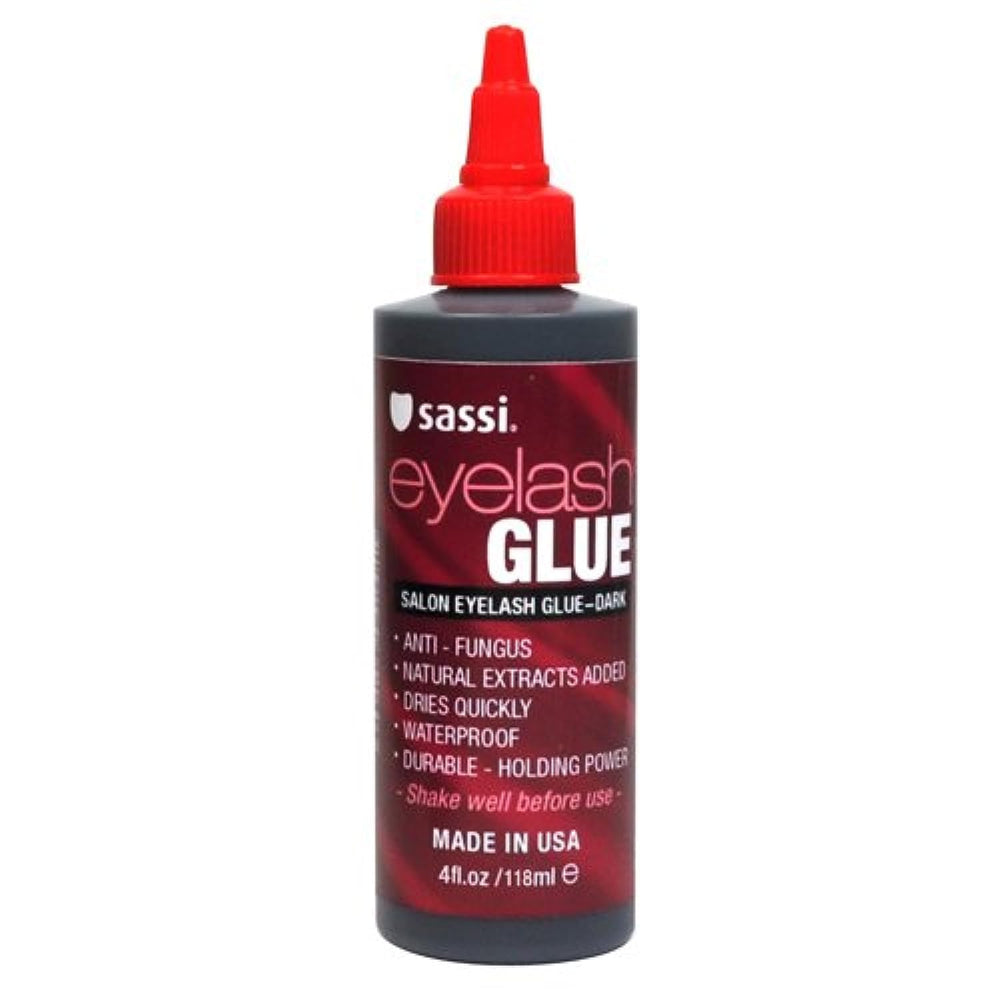 Sassi pegamento de pestañas oscuro 4oz para un agarre duradero