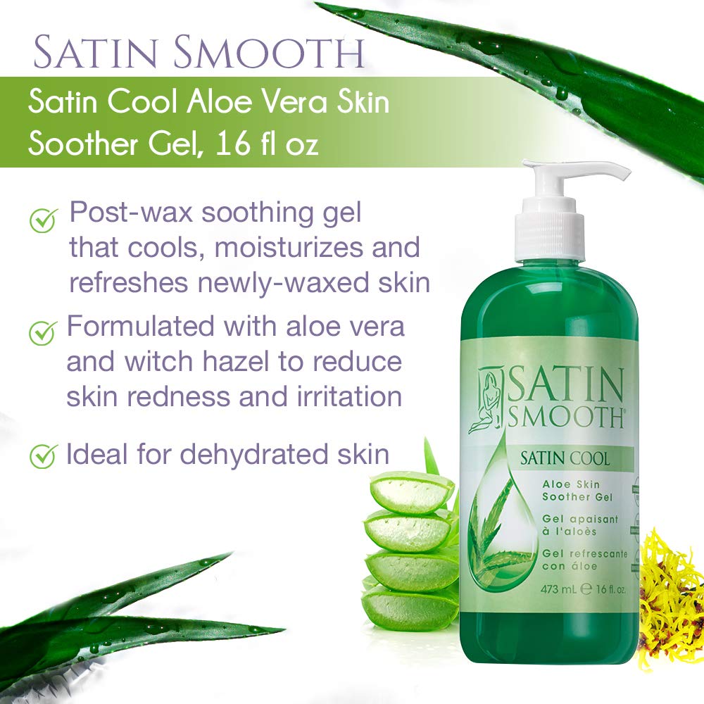 SATIN SMOOTH Aloe Vera Gel hydrates face, body, and hair with light hydration
