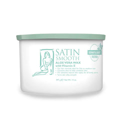 SATIN SMOOTH Aloe Vera Pot Wax, aplicación suave para piel sensible y resultados duraderos.