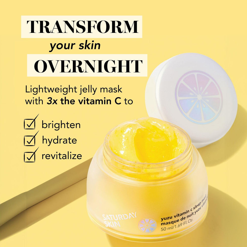 Saturday Skin Yuzu mascarilla noche, textura gel suave para piel hidratada