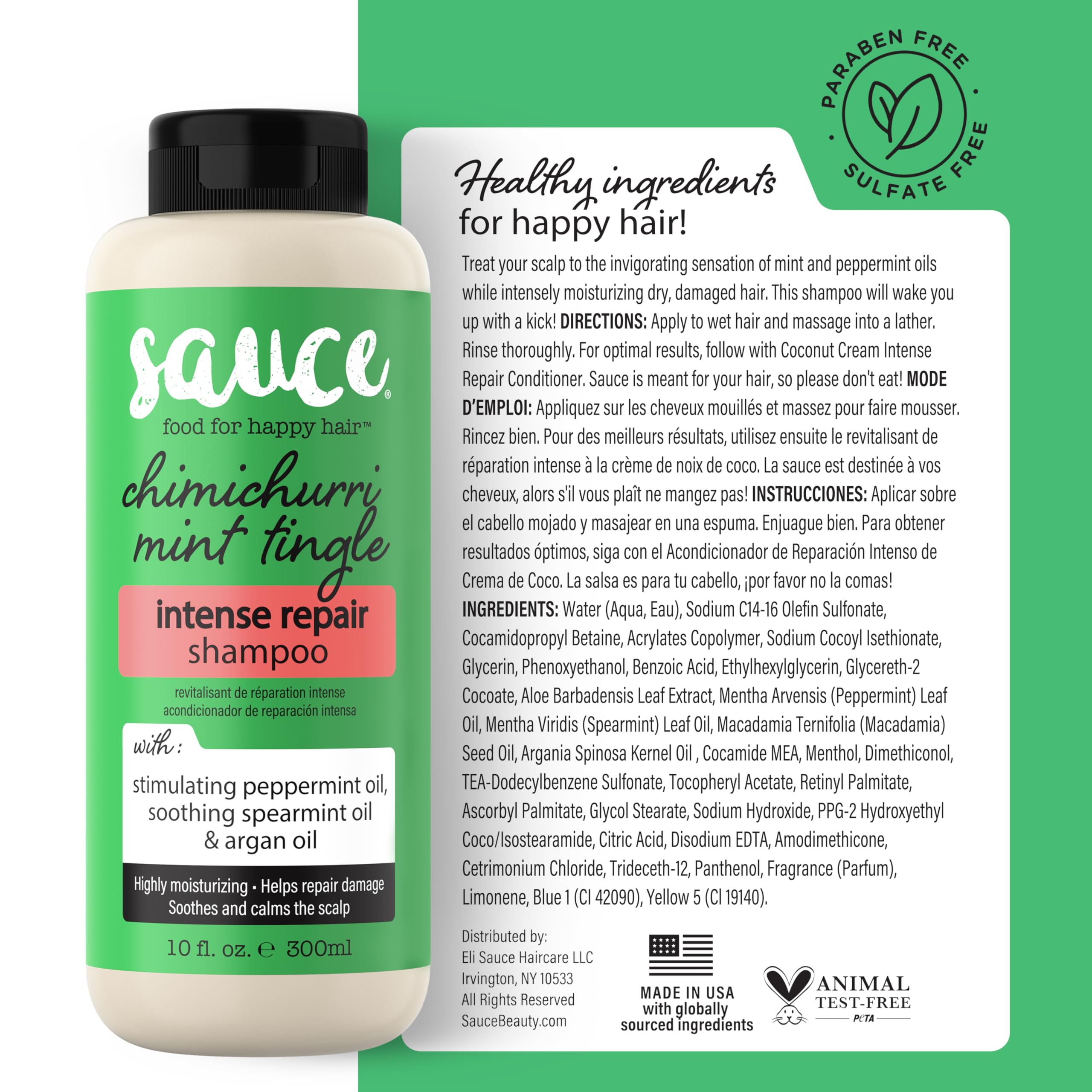 SAUCE Beauty Intense Repair Champu resultado: cabello suave, brillo y aspecto saludable.