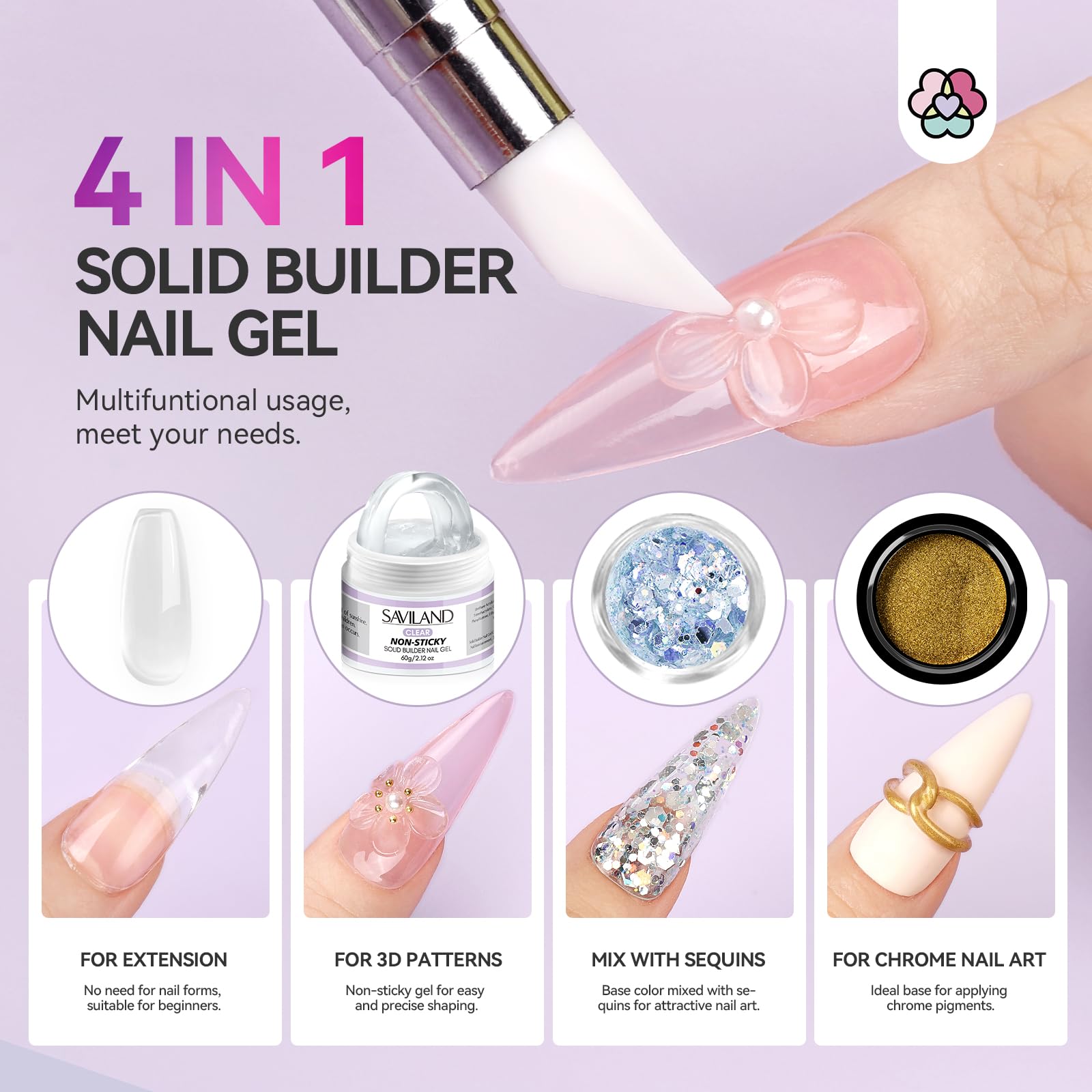SAVILAND 3D nail art carving with solid gel for creative designs