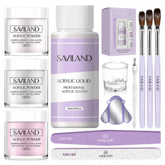 SAVILAND acrylic nail kit starter set — complete DIY home manicure solution.