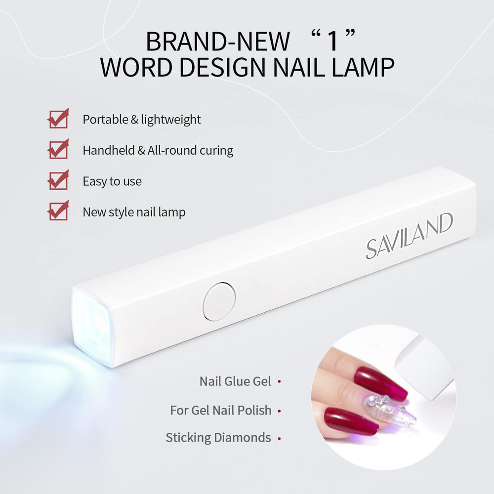 SAVILAND: curado rápido con 20s/60s para uñas y gel.