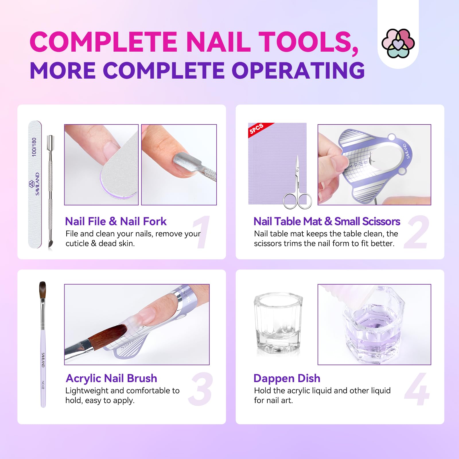 SAVILAND dedos de práctica para simular extensiones de uñas
