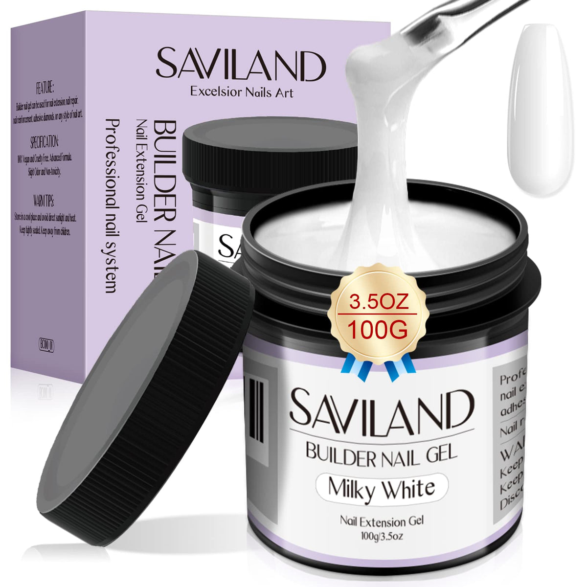 SAVILAND Gel Builder, botella LED-UV para uñas duraderas.