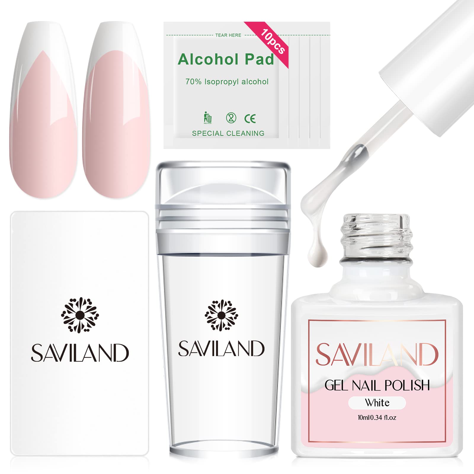Kit Saviland completo para uñas francesas, ideal para hacerlo en casa.