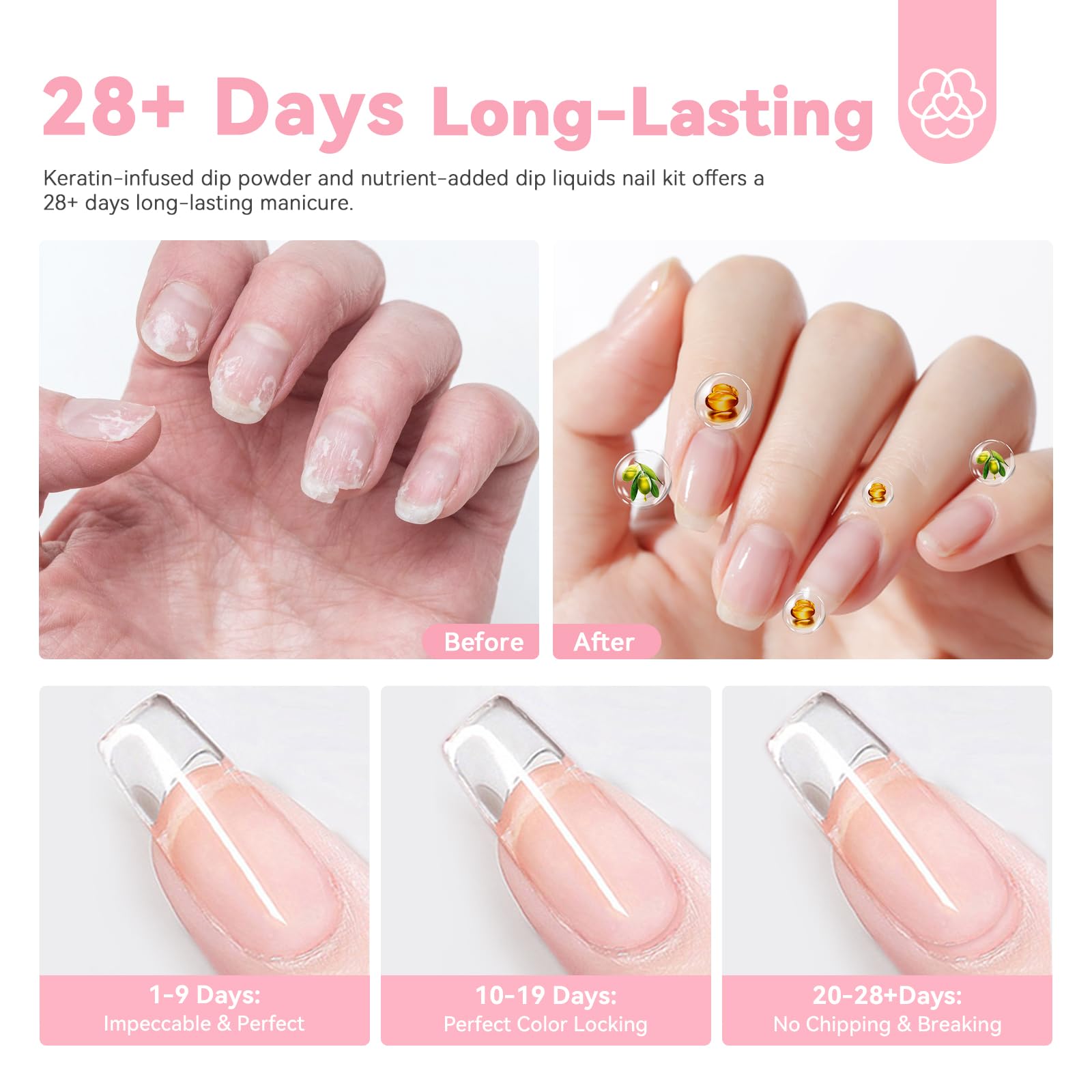 SAVILAND manicura francesa con polvo dip para un acabado elegante.