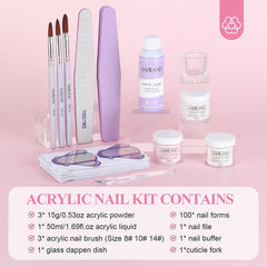 SAVILAND pink acrylic powder — natural-looking color for at-home nails.