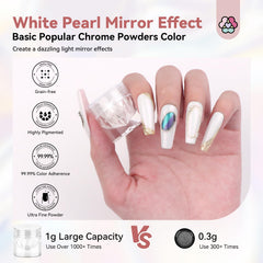 SAVILAND polvo cromo unicornio iridiscente para uñas con brillo luminoso
