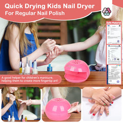 SAVILAND secador de uñas para niñas, diseño portátil y seguro.