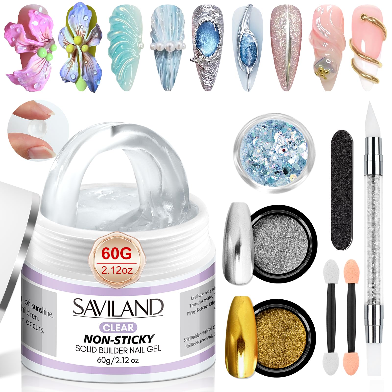 SAVILAND solid builder nail gel 60g clear for long lasting nail extensions