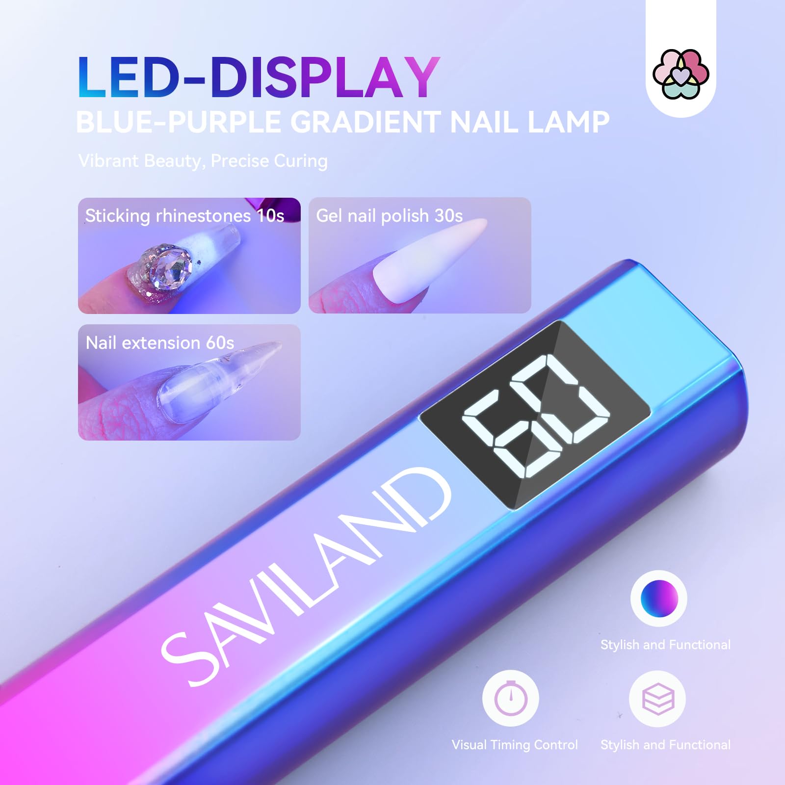 SAVILAND UV light for nails in hand use for home manicures