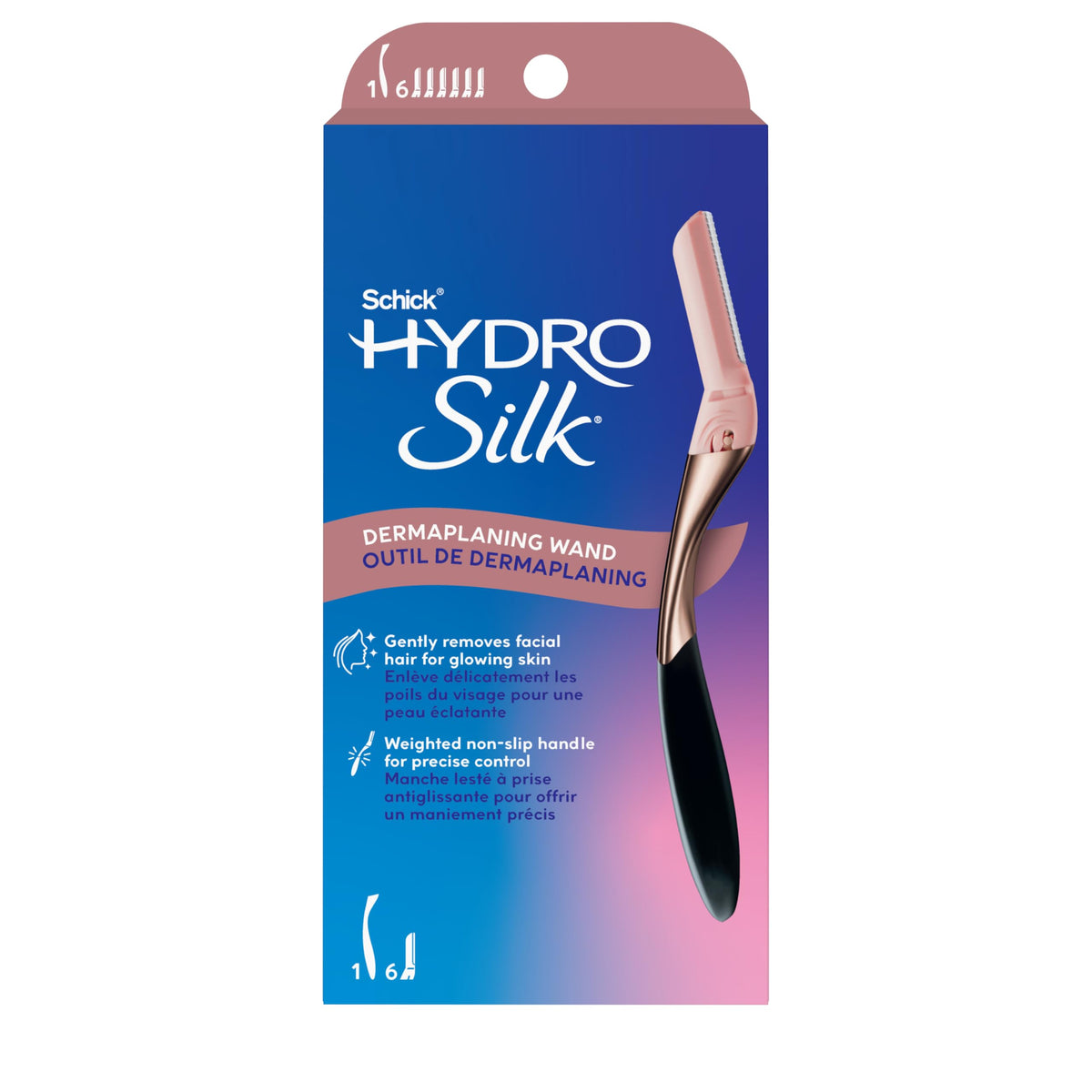 Schick Hydro Silk Dermaplaning varita cara para piel suave y radiante