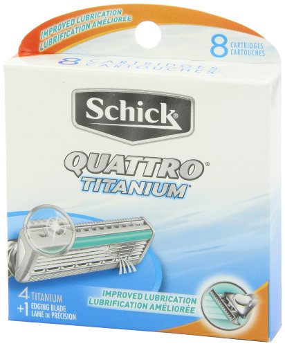 Schick Quattro Titanium: banda lubricante con aloe y vitamina E para un deslizamiento suave.
