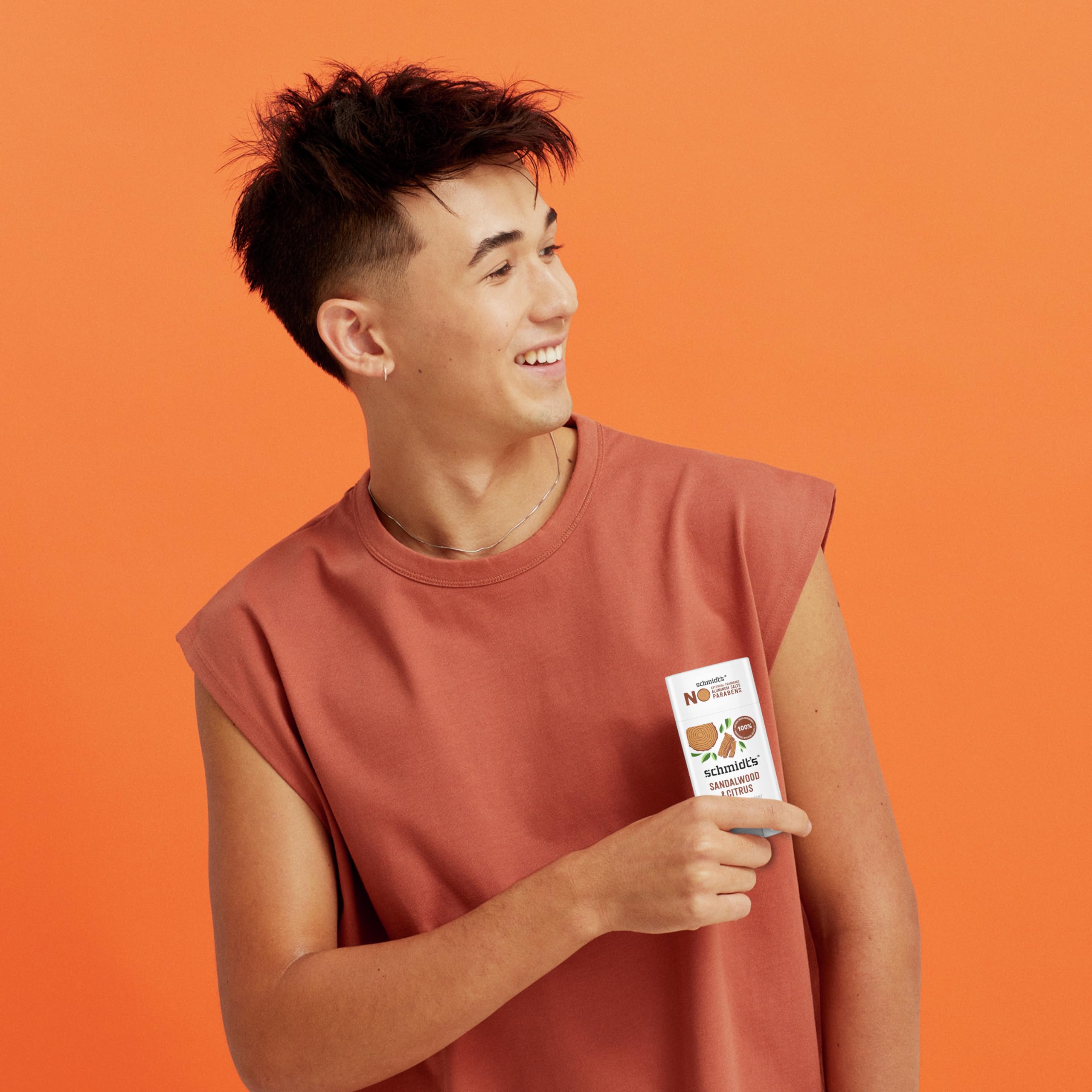 Schmidt's Sandalwood y Citrus, base de coco y jojoba para nutrición suave.