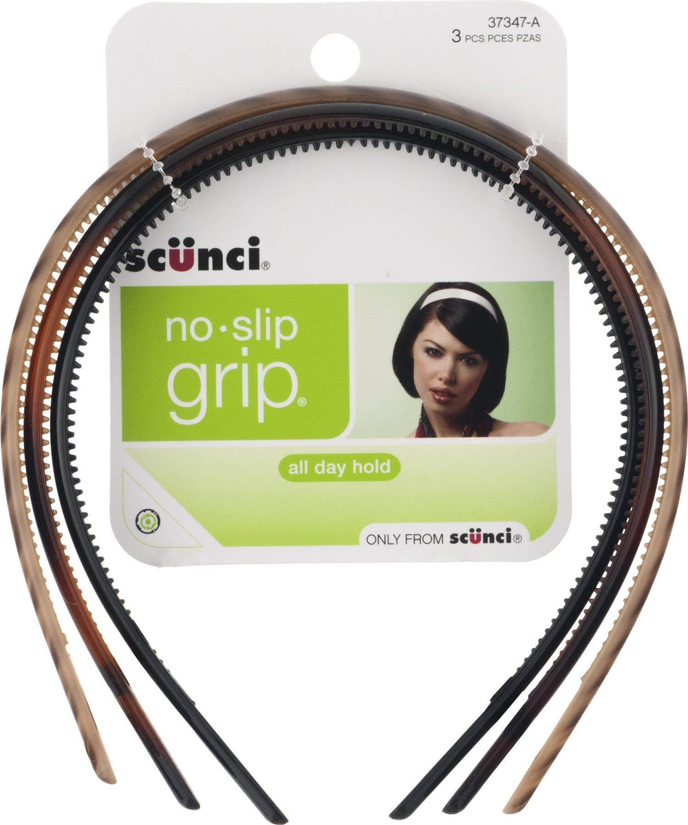 SCUNCI banda para cabello delgada sin deslizamiento, ideal para uso diario y entrenamiento