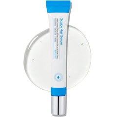 Seapuri Scalpy hair growth serum bottle demonstrates a potent, non-greasy formula for fuller hair.