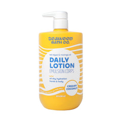 The Seaweed Bath Co. crema de coco diaria, botella 30 onzas, hidratación sin grasa.