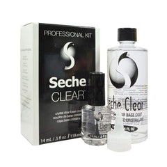 Seche base cristal claro para uñas, mejora adherencia y evita manchas.