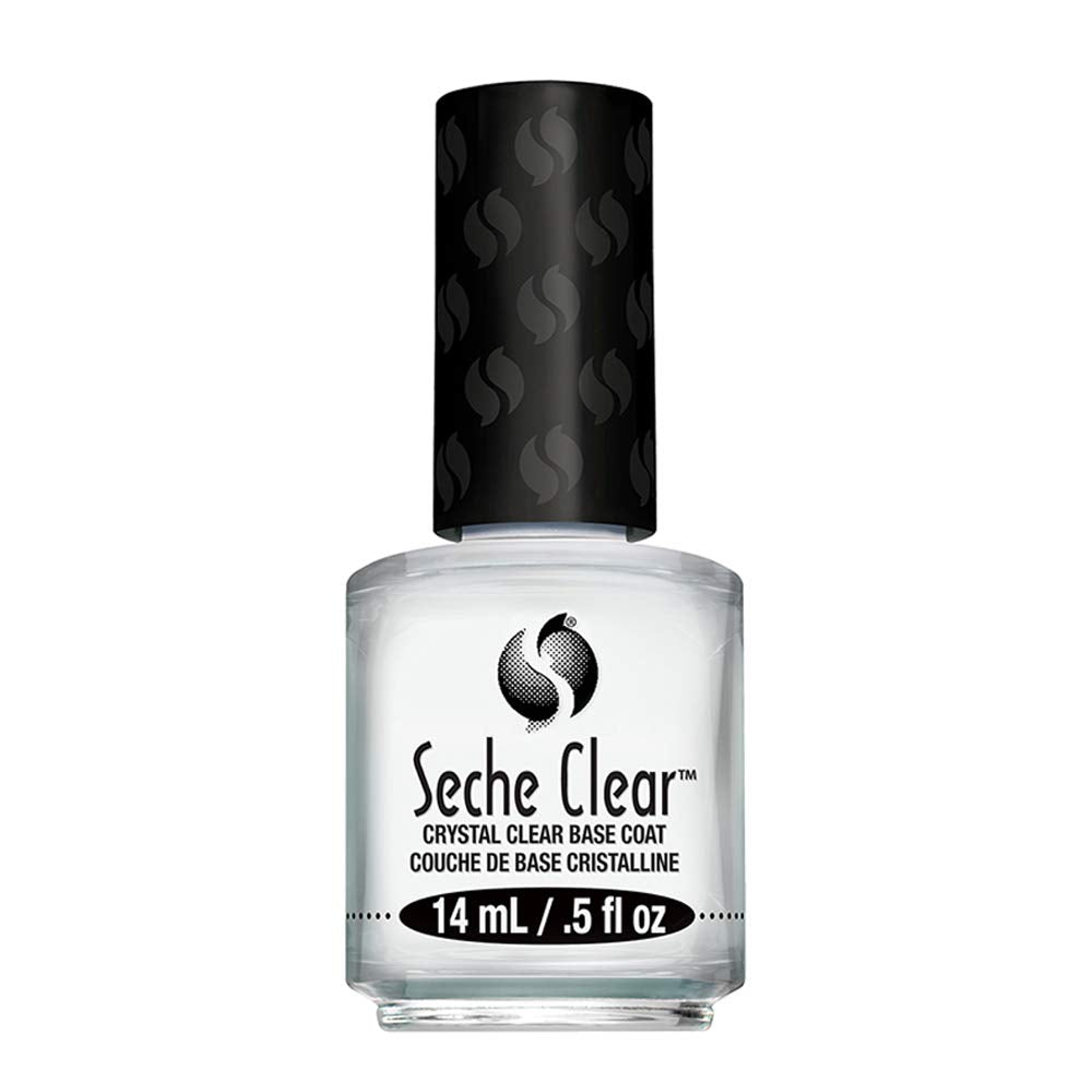 Seche Clear Base Coat aplicación suave para uñas lisas y preparadas.